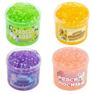 Colorful Crystal Slime Kit, Glitter Crunchy Plastic Beads DIY Slime Set, Non-sticky Mud Creative Supplies Putty for Kids, Soft Squishy