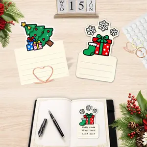 YOOMA Cute Christmas - Themed Sticky Notes Collection for Jotting Down Tasks, Notes, Schedules,100-Pack with100pcs Stickers+3pcs Mental Note Card Clip, Notepads,  Adorable Shapd Sticky Notes - Perfect for Organizing Tasks