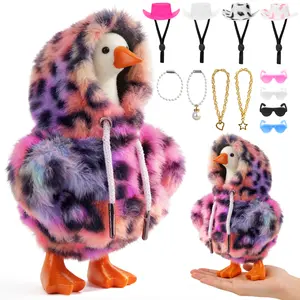 (Goose not included) 7 Inch Desk Goose Outfits, 13Pcs Mini Desktop Goose Clothes, Small Desk Outfits Hat Accessory Costumes for Geese Statue Decor