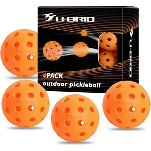 40-Hole Outdoor Pickleball Balls 3/4/12 Pack, Pro-Player Tested, Wind-Resistant Design, High-Visibility 300+ Hit Suitable for Players of All Skill Levels