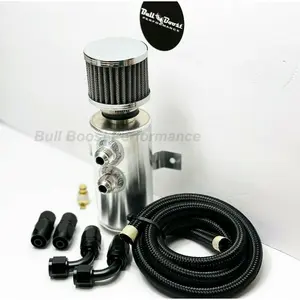 Quick Vent Oil Catch Can Hoses & Fittings Kit K Series K20 K24 10AN Black