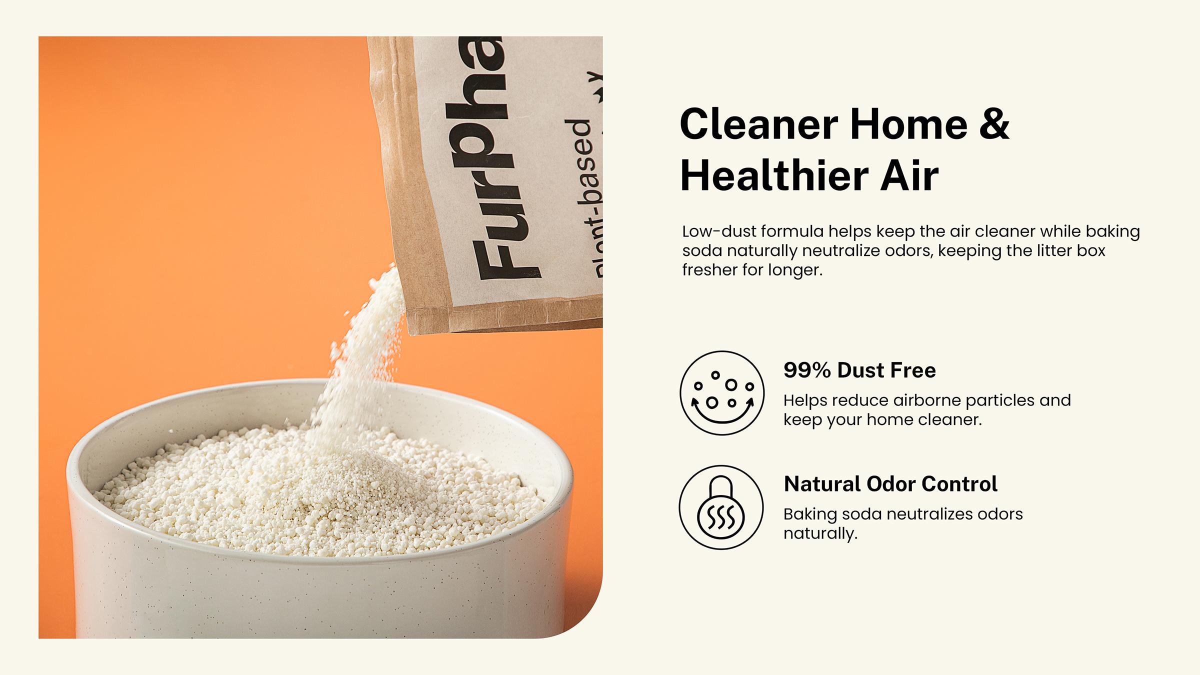 FurPhawl – Cassava Cat Litter, Quick Clumping, 100% Natural, Low Dust, Odor Control, Non-stick formula, Tapioca Cat Litter, Safe for Kitten & Self Cleaning Cat Litter Box, Baking Soda