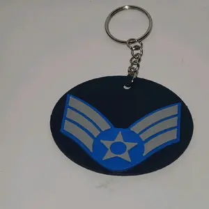 US Air Force Rank Keychain - Basic Design Featuring Rank Symbol for Identification Purposes