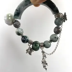 [WG90Y] Jadeid Bracelet with half bangle