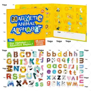 Kids Educational Maths Toys Set 78pc Animal Letter Fridge Magnets Early Learning Word Coordination Cognitive Gift for Children