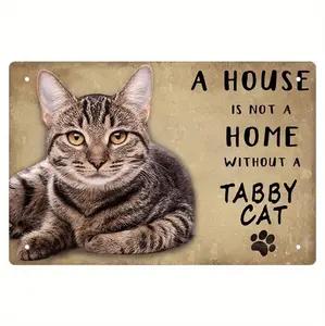 Vintage Cat Metal Iron Logo Heart Shaped Home Decor For Cat Lovers Perfect Gift For Parents And Friends To Enhance Coffee Bar Aesthetic