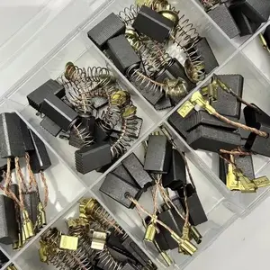 Professional Electric Power Tool Carbon Brush Set, 15-Size Heavy-Duty Metal Replacement Brushes, Compatible with Drills, Motors, Generators, Kit