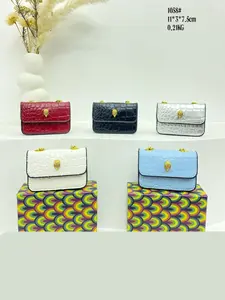 Women PU Material Crossbody Color Blocked Bag, Magnetic Closure Letter Decorated Small Square Handbag, Ideal for Dating Parties & Casual Outings