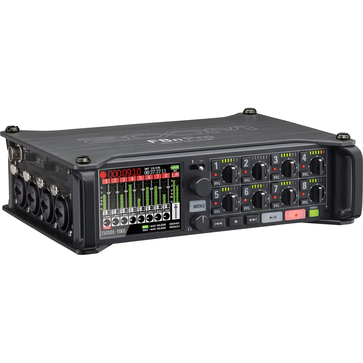 Zoom F8n Pro 8-Channel Multi-Track Field Audio Recorder, Card-Compatible Recording Device for Android Devices