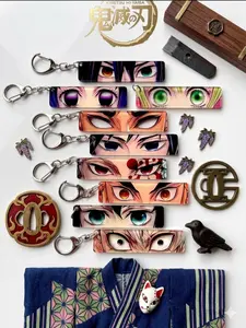 Demon Slayer Acrylic Keychain - Kimetsu no Yaiba Kawaii Double-Sided Charm for Backpack, Purse, and Keys - Cute Anime Gift for Girls & Fans