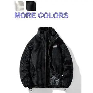 Men's Vintage Corduroy Cotton Jacket, Winter Loose Fit Stand Collar Warm Coat, Multi-Color Fashionable Outerwear for Men