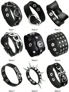 Unisex PU Leather Bracelet, Adjustable Buckle Closure, Modern Jewelry, Fashionable Wristband, Casual and Formal Wear