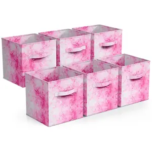 Sorbus 6 Pack Tie Dye Foldable Storage Cubes with Handles