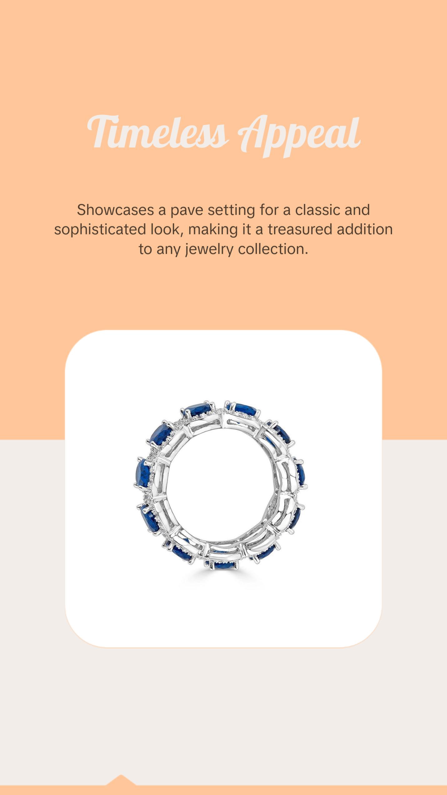 925 Silver Oval Shape CZ Eternity Ring