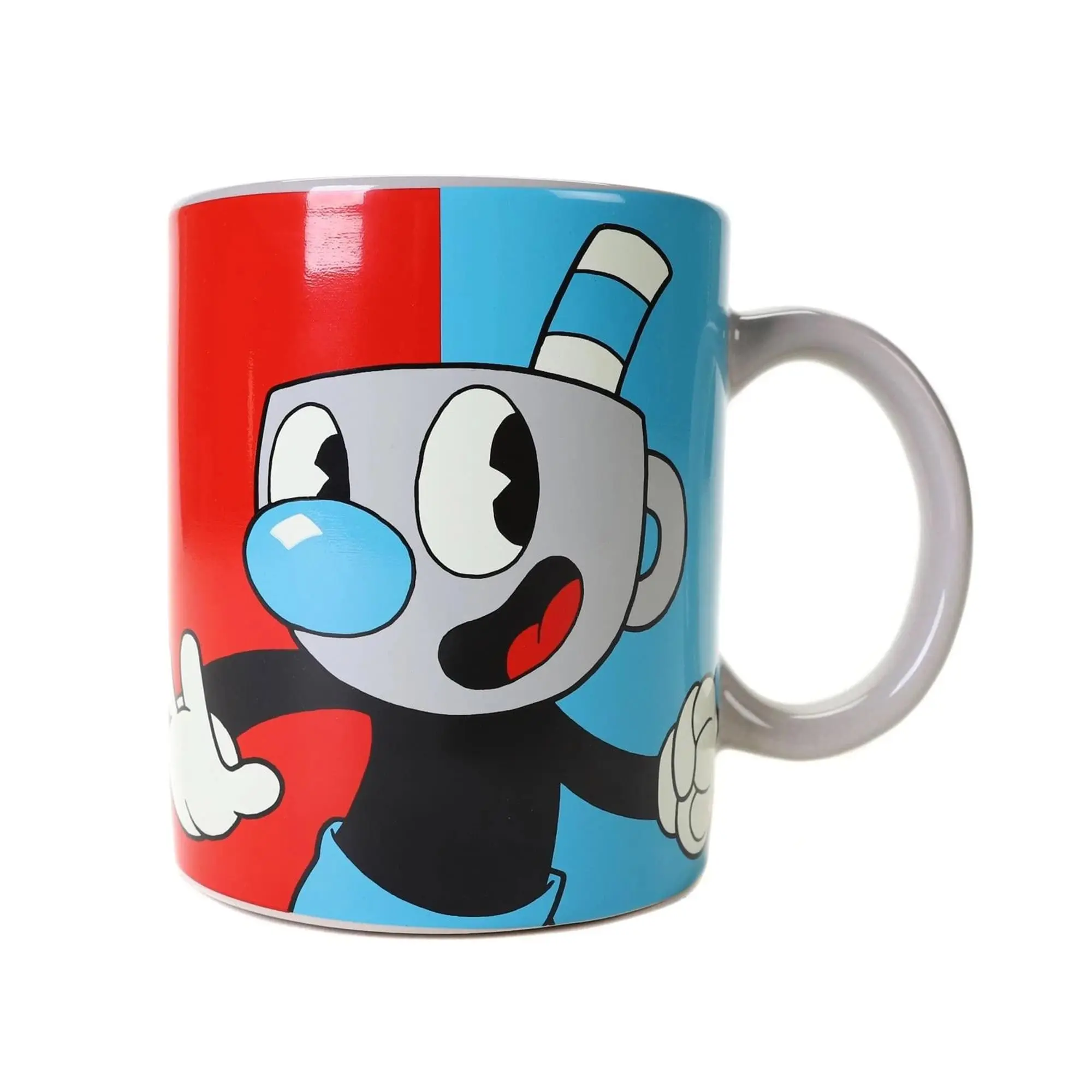 Cuphead and Mugman Cartoon Character Print 16oz Ceramic Mug, Collectibles Drinkware Gear for Beverages