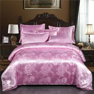 European Jacquard Quilt Cover Single And Double Silk 150x200cm/180x220cm/200x230cm/220x240cm Polyester Material Monet's Manor Ruby Design