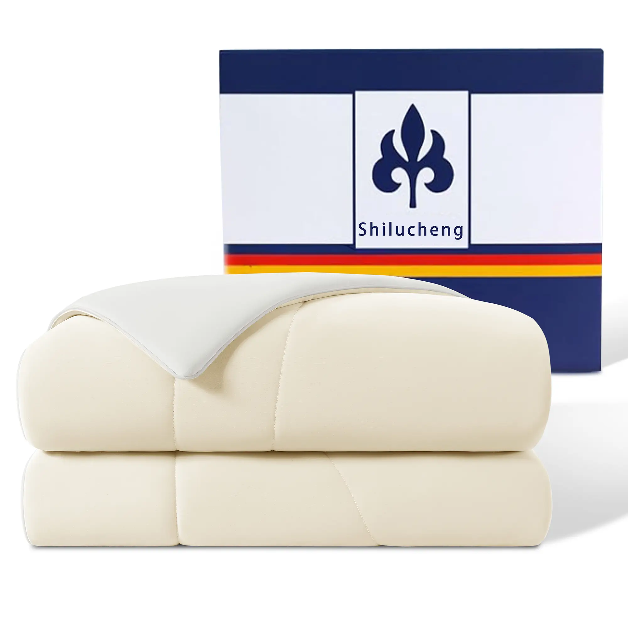 Shilucheng Cooling Comforter,Arc-Chill Comforter - Q-Max>0.4 Cooling Tech,All-Season Snow Ivory Blanket for Hot Sleepers,Breathable Lightweight Blanke
