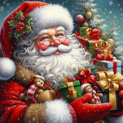 Santa Claus Pattern DIY Diamond Arts Colorful Painting Kit without Frame, DIY 5D Diamond Arts Colorful Painting Kit, Wall Art Decor for Home, Diamond Painting Kits, Craft, Diamond Pattern Design
