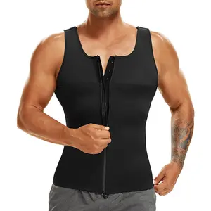 CATTIBOR Men Neoprene Sauna Tank Top,Men Sport Vest ,Men Sleeveless Front Zipper Vest Tank Top For Running GYM Fitness Undershirt Body Shaper,Waist Trainer,Spoer Vest For Men,Men Shapewear
