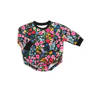 Cassandra Soft Cotton/Poly Blend Sweatshirt Bubble with 3 Bottom Snaps for Easy Diaper Changes & Shoulder Snaps for Easy On/Off 6m-24m Sizes Cute Bodysuit