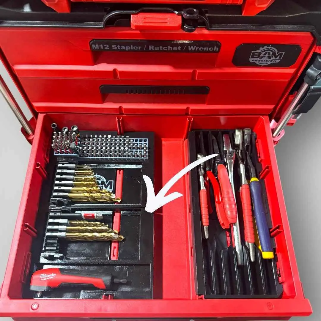 Modular Hex Bit Drawer Organizer Insert | Milwaukee Packout 2 & 3 Drawer (48-22-8442 / 48-22-8443)