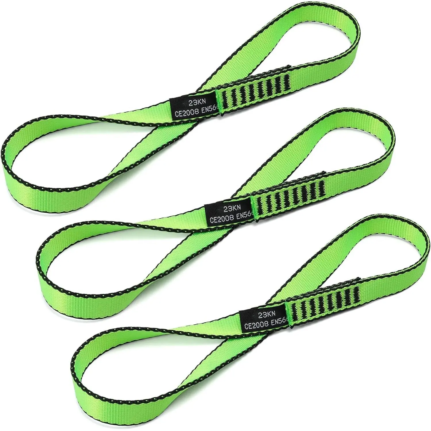 18mm Nylon Climbing Sling Runner 23KN - CE2008 EN566 Certified Webbing Straps for Rock Climbing, Rappelling, Arborist Tree Work, Hammock Rigging, Yoga Swing & Outdoor Safety Gear
