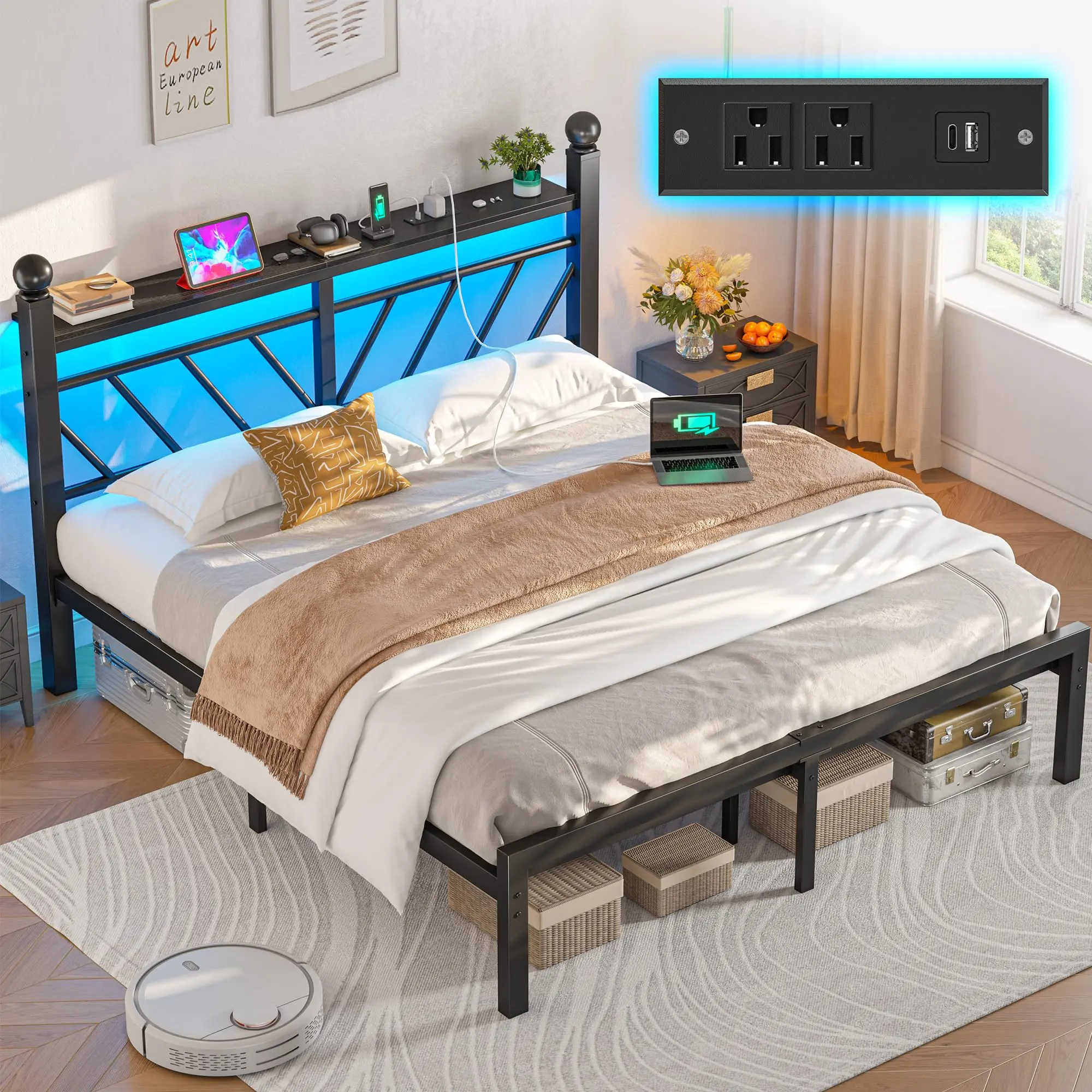 Black-With Headboard