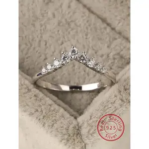 S925 Sterling Silver Luxury Artificial Zircon Decorated Ring, Fashion Accessories for Women, Trendy All-match & Exquisite Jewelry for Birthday Gift, Elegant Everyday Ring