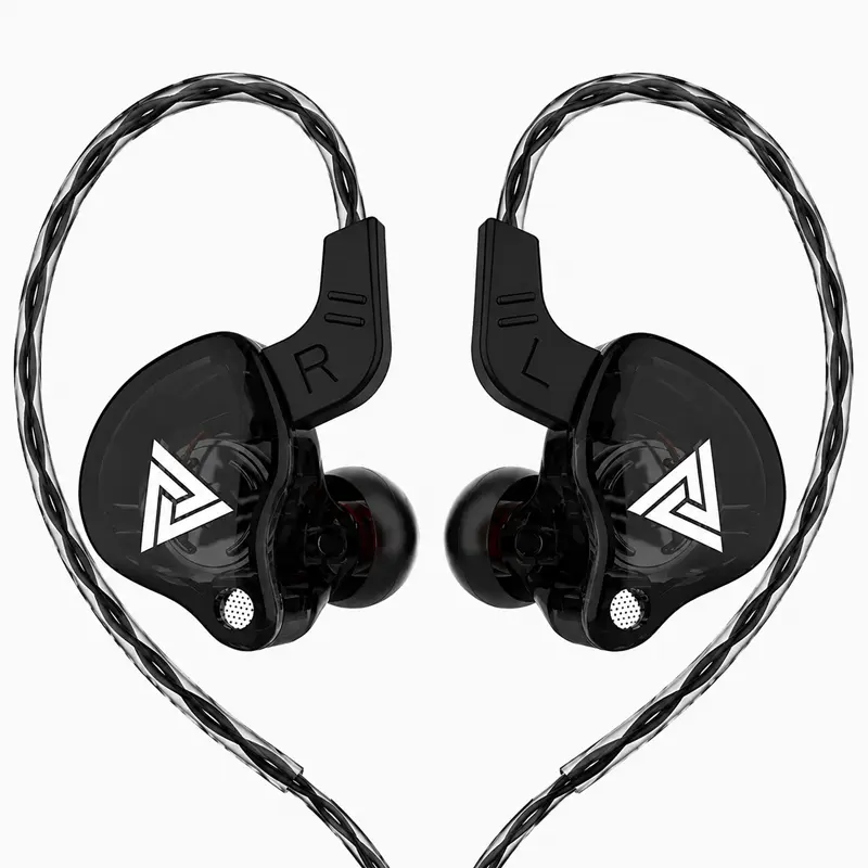 QKZ AK6 Noise Cancelling Wired In-Ear Gaming Earbuds, 3.5mm Plug Headphones with Clear Mic, HiFi Deep Bass for Gaming, Workout monitor subwoofer