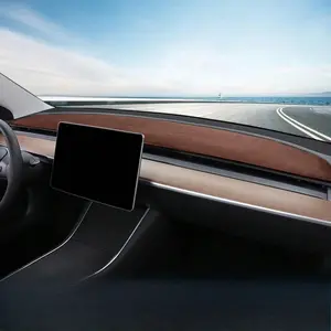 Car Dashboard Mat, Flannel Dash Pad Sunshade Protector, Anti-UV Dashboard Cover, Non-slip Car Accessories for Tesla Model 3 Model Y, Car Essentials
