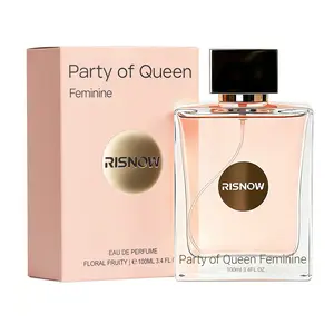 RISNOW Party of Queen Feminine Eau de Parfum 100ml | Fruity Floral Perfume with Grapefruit, Bergamot, Lychee, Jasmine, Rose & Vanilla | Long-Lasting Luxury Arabian Fragrance for Women Luxurious Gift