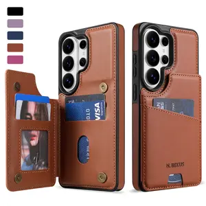 Designed for Samsung Galaxy S26 Ultra Wallet Case With Kickstand,2-in-1 MagSafe Compatible RFID Blocking Card Holder,Slim PU Leather Cover