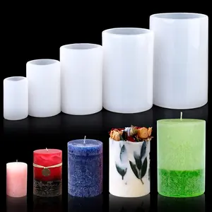 5-Piece Silicone Cylinder Candle Molds Set, DIY Aromatherapy Wax Molds Kit, Perfect for Handmade Lovers, Home Decor, Holiday Gifts