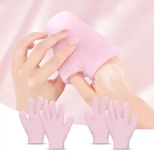 [One Pair Moisturizing Gloves] 1 Pair of Silicone Moisturizing Gloves, Soft Silicone Gloves, Gel Spa Moisturizing Gloves, Aloe Vera Lotion Gloves for Repairing Dry, Cracked, Aging Hands, Eczema And Softening Rough Skin, Calluses, One Size Fits All