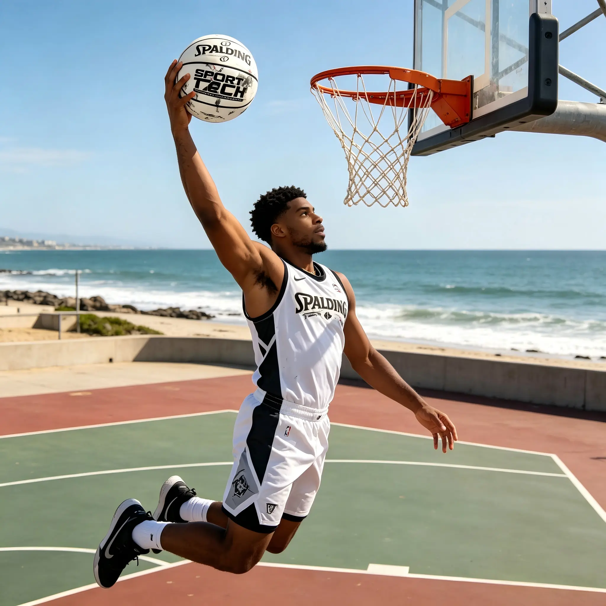Classic Black Print Streetball, Ideal for Daily Training & Pickup Basketball Matches