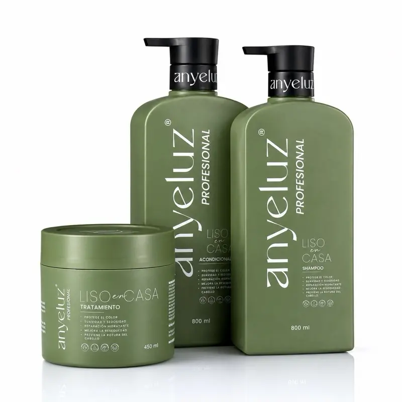 Anyeluz At-Home Straightening Hair Care Kit - 800ml Shampoo, 800ml Conditioner, 450ml Treatment (3-Piece Pack)