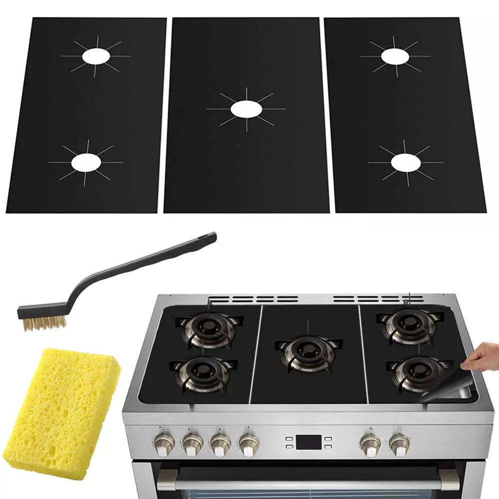 3 Packs Stove Covers Stove Protectors for Gas Range, Extra Long 32" Wider Stove Burner Covers for Gas Stove Top, Reusable Non-Stick Washable Stove Covers Heat Resistant Protectors