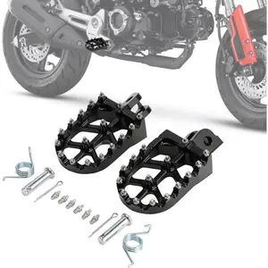 Motorcycle Footpegs-MX Style CNC Foot Peg Rest Pedal For GROM MSX 125 (2013 - 2023), Monkey 125 (2020 - 2023) and Grom Clone - Black