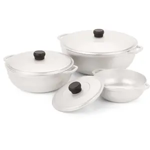 IMUSA 1.5/2.5/5.2qt Cast Aluminum Caldero 3pc Set - 18/22/28cm