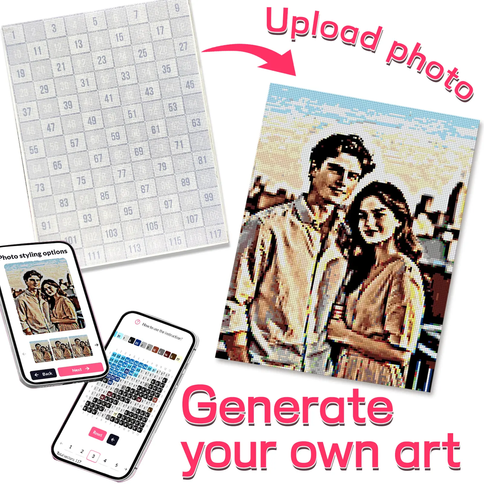 Custom Photo Diamond Painting Kit with QR Scan, 38 Square Drill Rhinestone Framed Photoart, 30×40cm, Full Dotting Tools Set, Built-in Frame for Direct Hanging, Gift Box Packaging, Ideal for Newcrafters, Entryway Decor, Anniversary & Festivals, Birthday