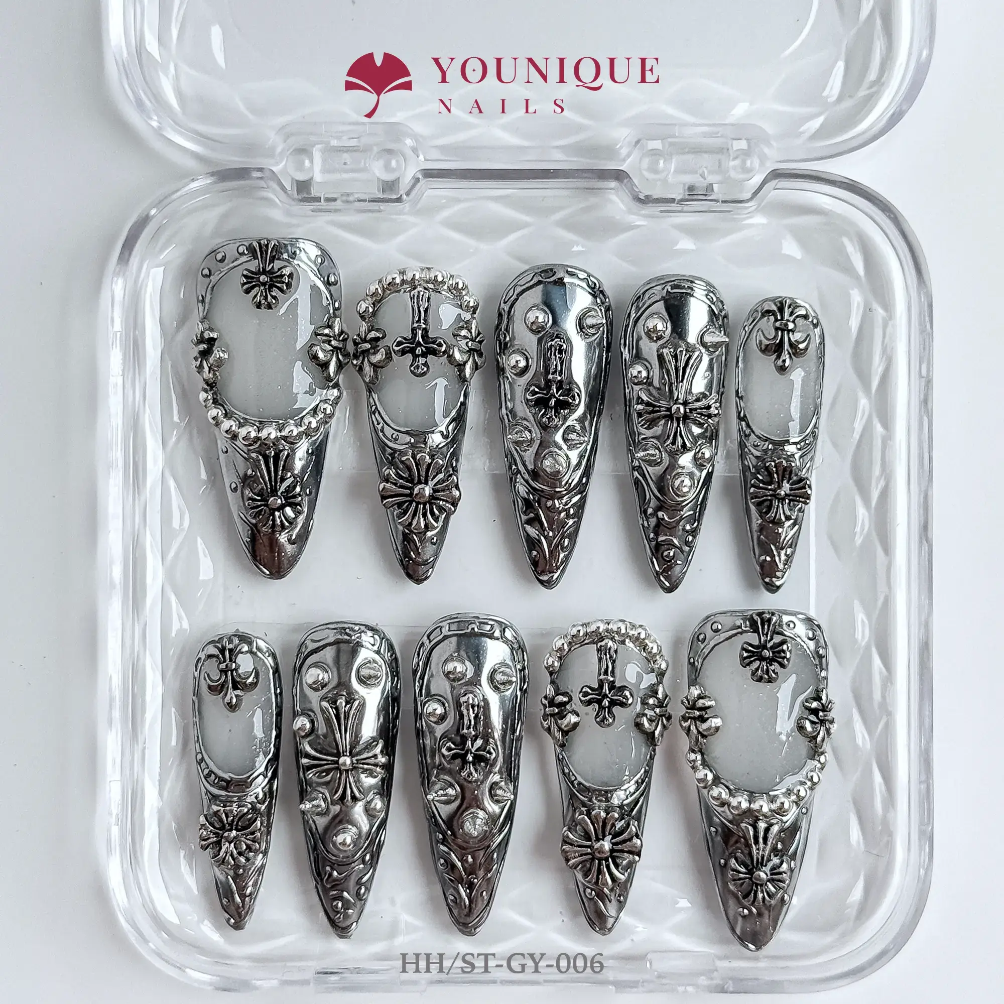 10PCS 100% Handmade Press-On Nails | Reusable Colorful Art