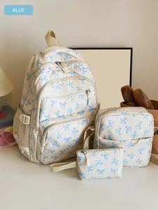 Student 3-Piece  Large-Capacity Lightweight Insulated Double-Shoulder Backpack, Functional Travel Bag