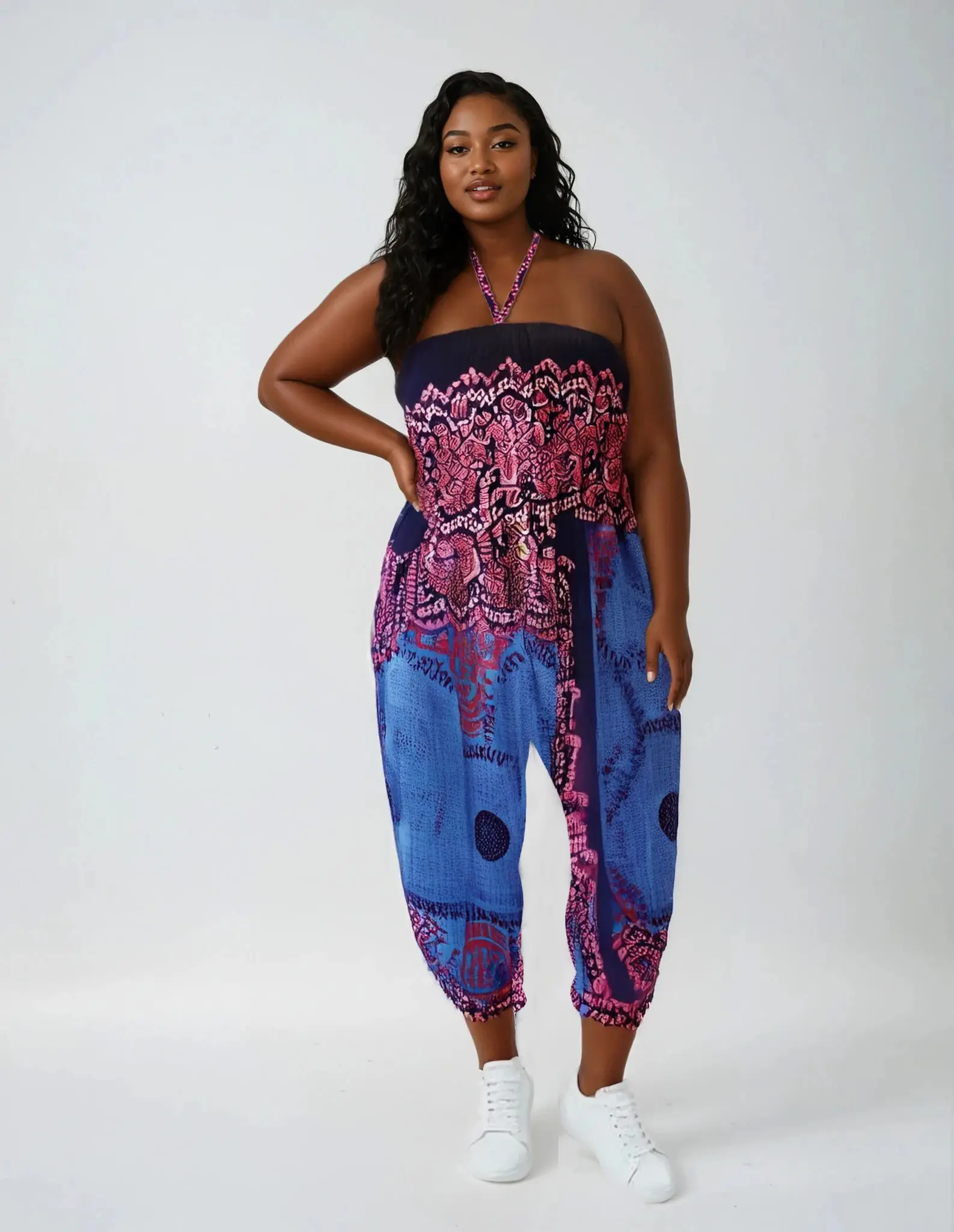 Blue Violet Harem Transforming Pants – Convertible Boho Jumpsuit / Dress | One Size Fits Most