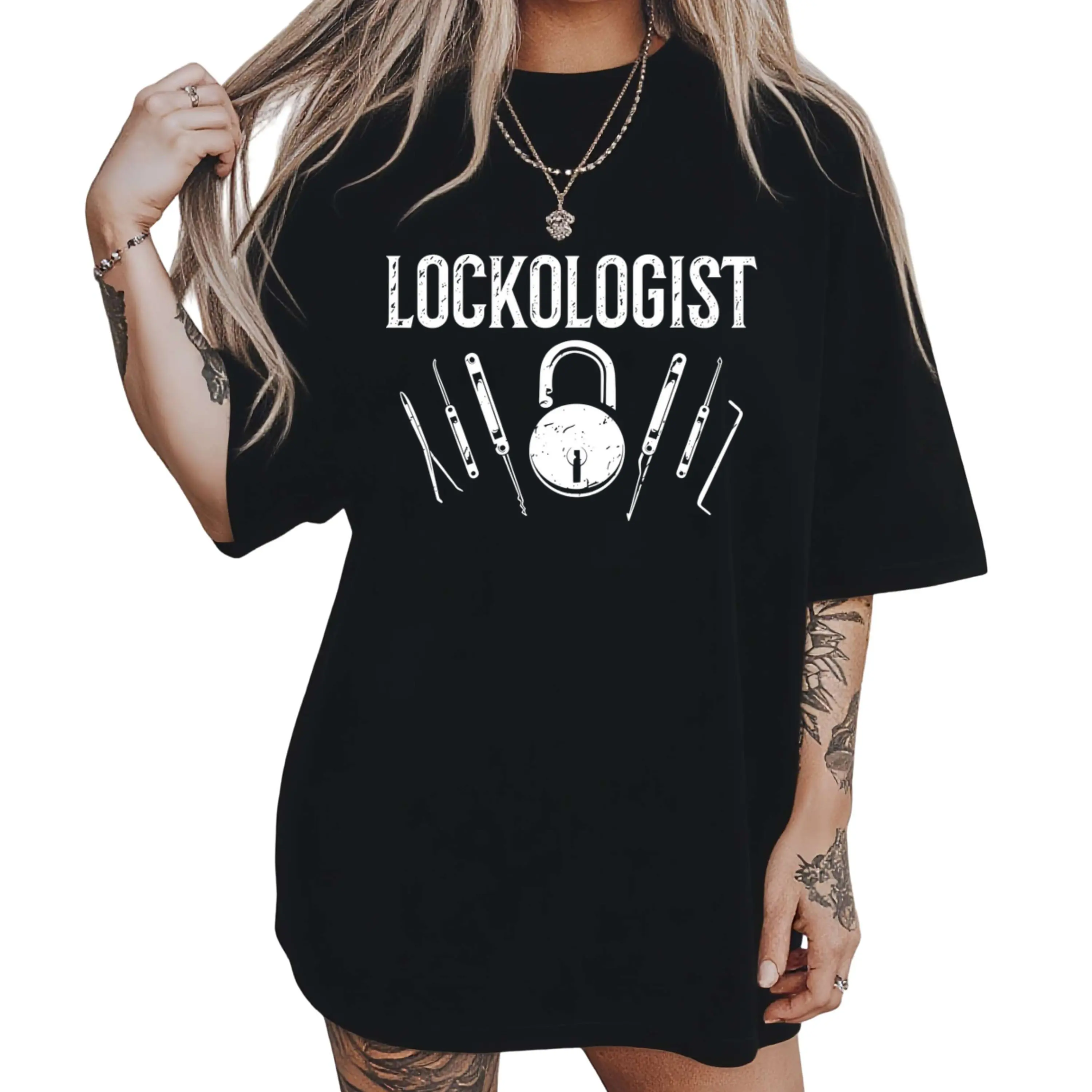 Women'S  Graphic T-Shirt - S for locksmith Design, Professional for locksmith Apparel with for lock Tools, Machine Washable Work Shirt Ideal for Job Sites