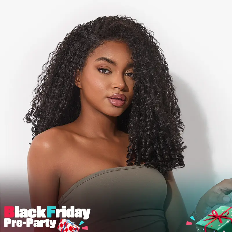 Frodio Veralux™ Synthetic Fiber + Human Hair Burmese Curly 3-in-1 Half Wig Spiral Ends #blackfriday#friendsgiving#christmasgift