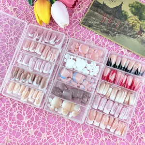 120 Pcs Short French Manicure Set, Reusable Nail Tips, Multi-Color Glossy Finish, Ideal for Daily Use, Parties, Weddings, Travel, Home DIY, Press On Sets