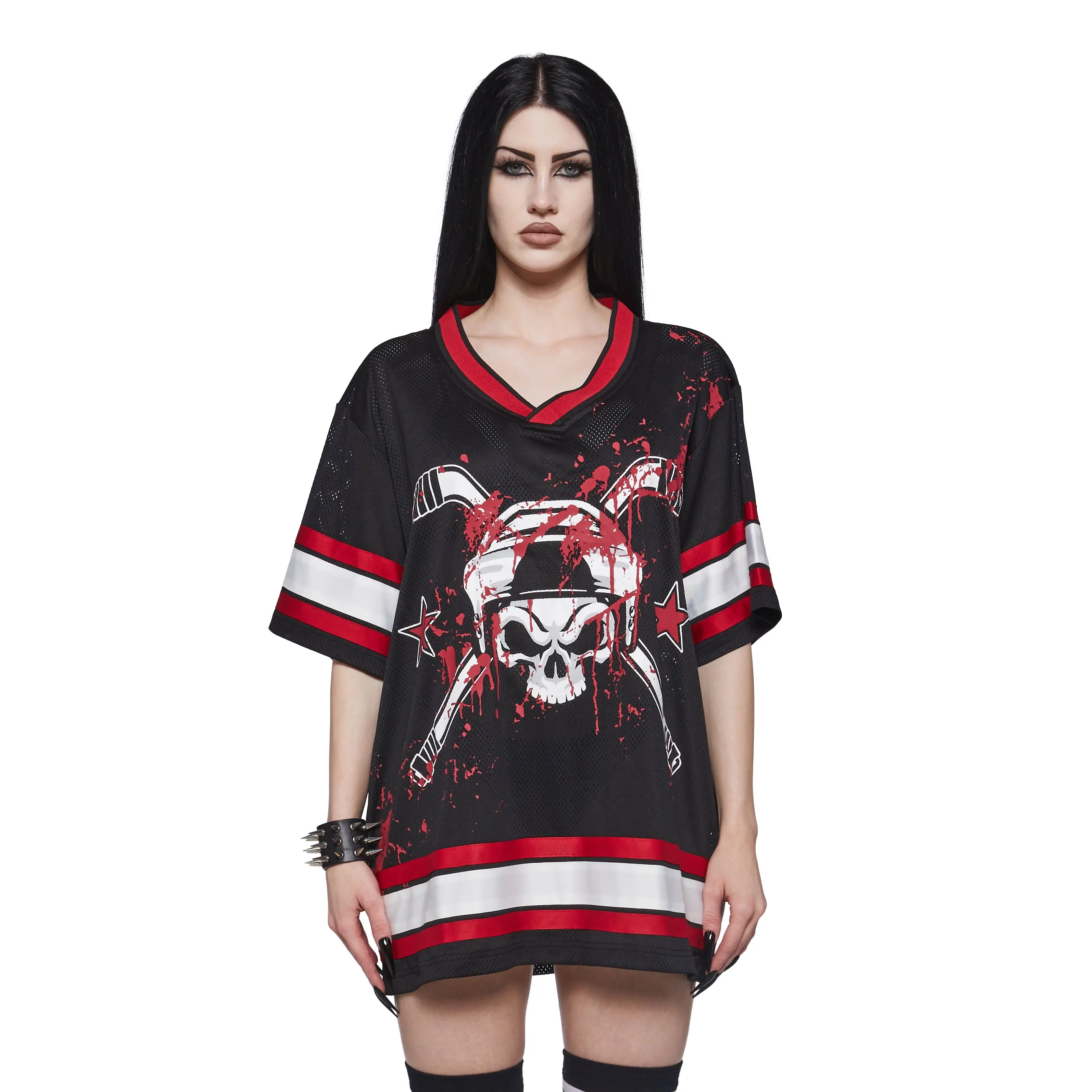 Horror Hockey Jersey Oversized Tee