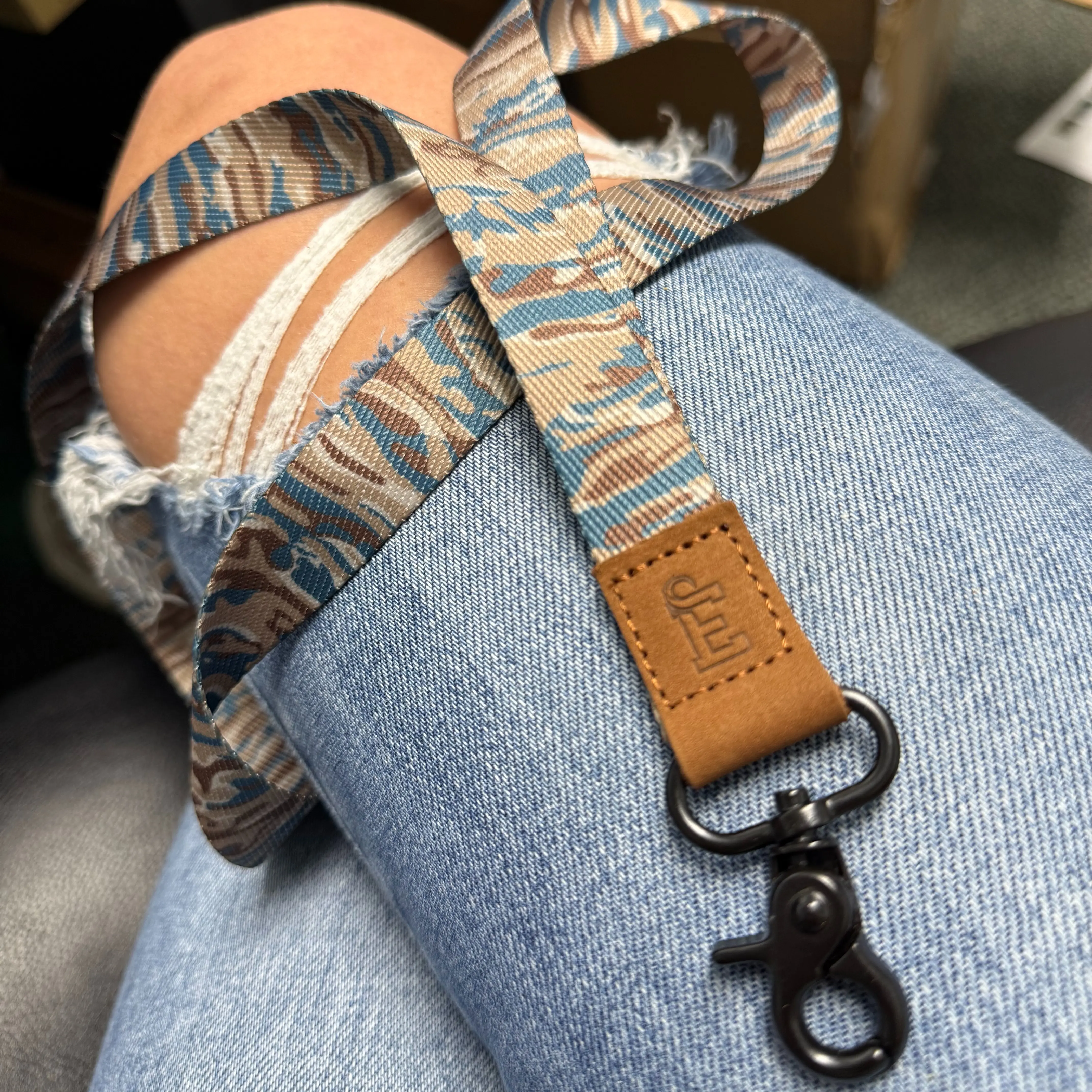 Blue Ranch Camo Long Lanyard Key Chain | Embry Outdoors x Papa's General Store Blue Ranch Camo Long Lanyard Key Chain | Embry Outdoors x Papa's General Store