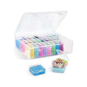 Bead Organizer Box, Fusible Beads Organizer Box， 30 Pcs Small Clear Bead Organizers and Storage, Mini Plastic Storage Containers Boxes with Hinged Lids and Labels, Craft Organizer for Jewelry, Bracelet, Small Parts, Nail Art