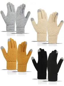 1Pair Winter Touchscreen Gloves - Warm, Thick & Plush Lined for Driving and Cycling | Stylish Multi-Functional, Perfect for Cold Weather Suitable for men and women.